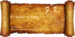 Frankó Kinga névjegykártya